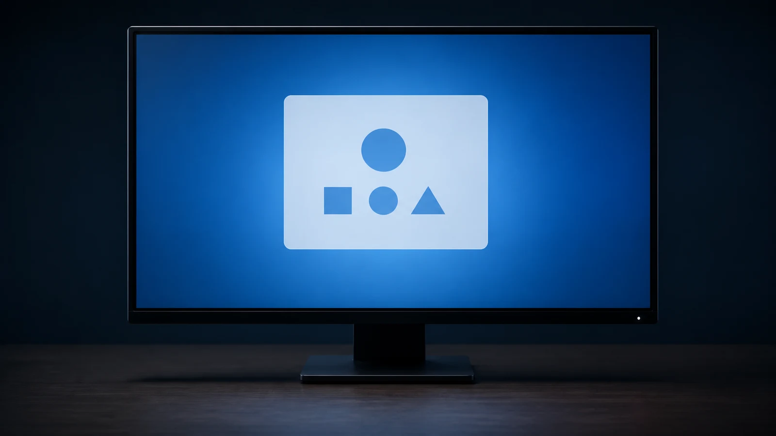 Illustration of a desktop monitor displaying an abstract verification card, representing the campaign's fake CAPTCHA lure